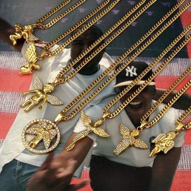 7-Style Golden Angel Pendant